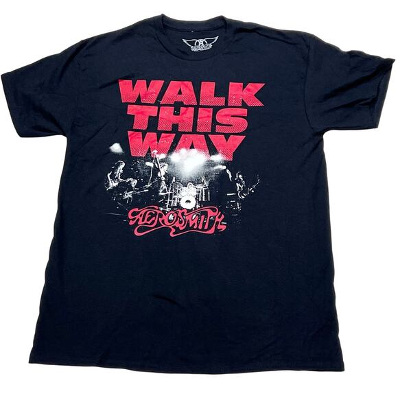 Aerosmith Walk This Way Shirt Large Black Graphic Official Store Licensed Shirt - Picture 1 of 4